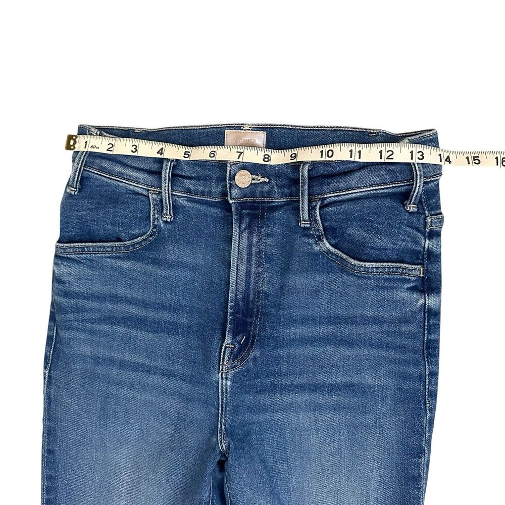 Lil’ Mother Jeans Womens 29 Blue High Rise Lil Hustler Ankle Fray USA Made Denim - Picture 5 of 13